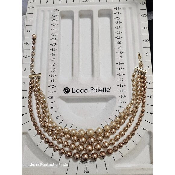 Vintage Multistrand Faux Pearl Necklace With Adjustable Clasp Made In Japan 18"- - Picture 14 of 14